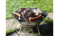 Sammenleggbar sekskantet kullgrill / bålpanne