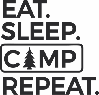 Eat Sleep Camp Repeat (klistremerke)