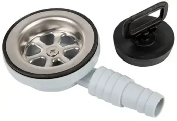 Bunnventil/avløp til vask, 25 mm/20 mm stuss (type E)