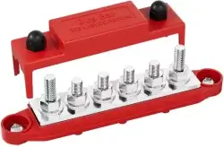 Busbar 6 pos pluss / rød