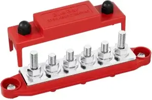 Busbar 6 pos pluss / rød